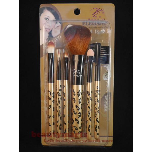 Leopard Handle Makeup Brushes Sets 5pcs